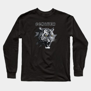 Tiger motivational quote gym Long Sleeve T-Shirt